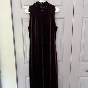 Vintage 90s Purple Velvet Maxi Dress